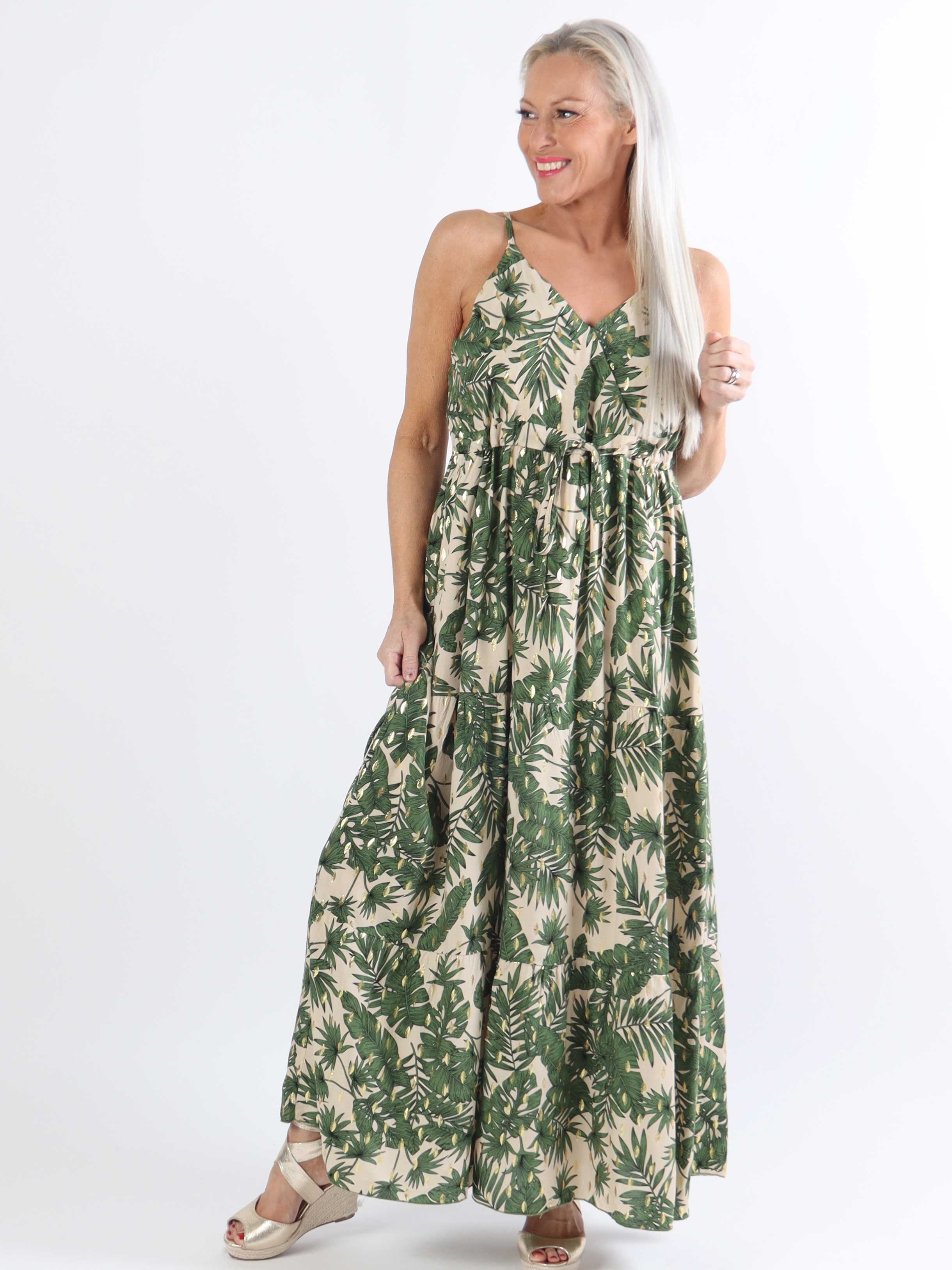 Lucie Palm - Plus size klänning med palmtryck i viskos